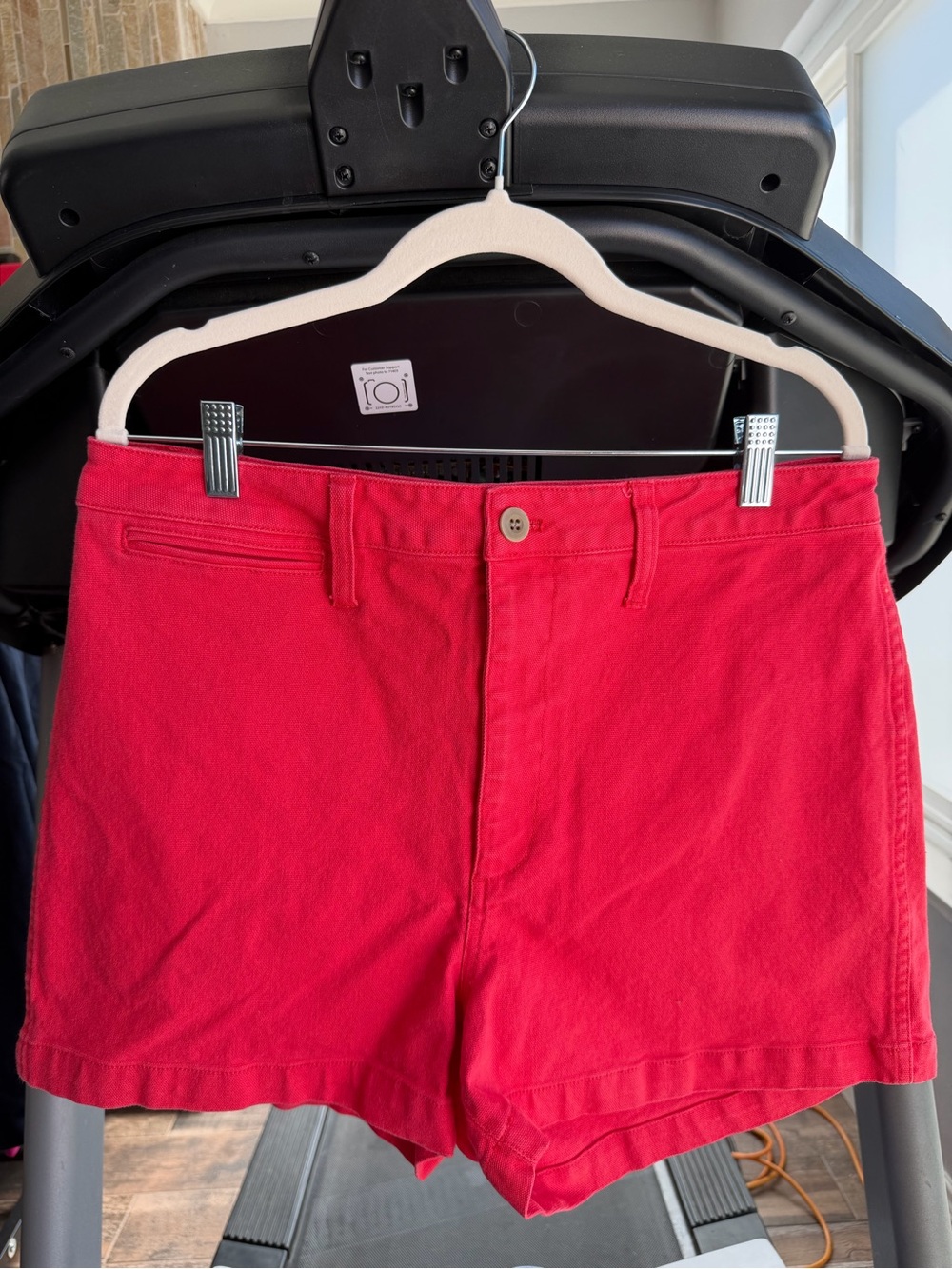 Madewell Scarlet Cotton High-Rise Bermuda Shorts
